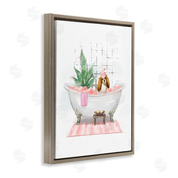 Stupell Industries Ziwei Li | Puppy In Bathtub Pastel