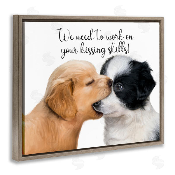 Stupell Industries Ziwei Li | Puppy Love Kissing Skills