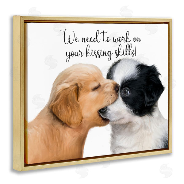 Stupell Industries Ziwei Li | Puppy Love Kissing Skills