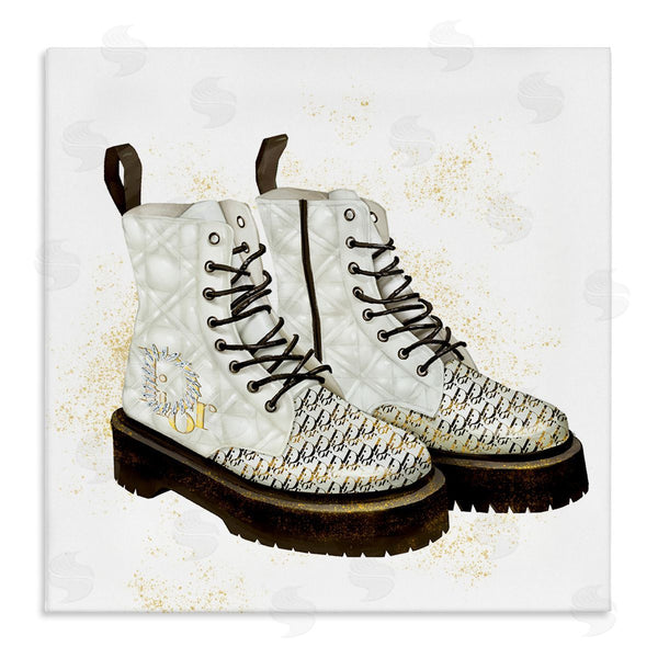 stupell industries Ziwei Li | Quilted Leather Fashion Boots Brilliant Gems Deluxe Pattern Wall Art