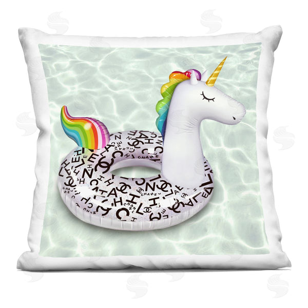 stupell industries Ziwei Li | Rainbow Unicorn Fashion Summer Float Printed Throw Pillow