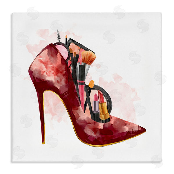 stupell industries Ziwei Li | Red Fashion Heels with Cosmetic Accessories