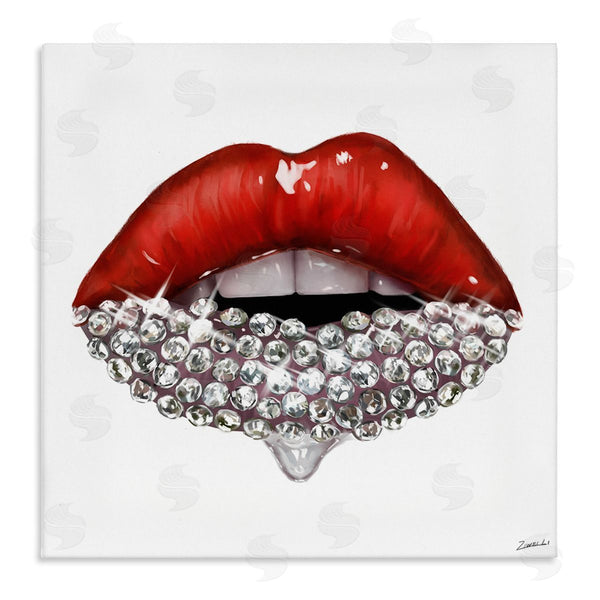 stupell industries Ziwei Li | Red Glam Lips with Gemstones