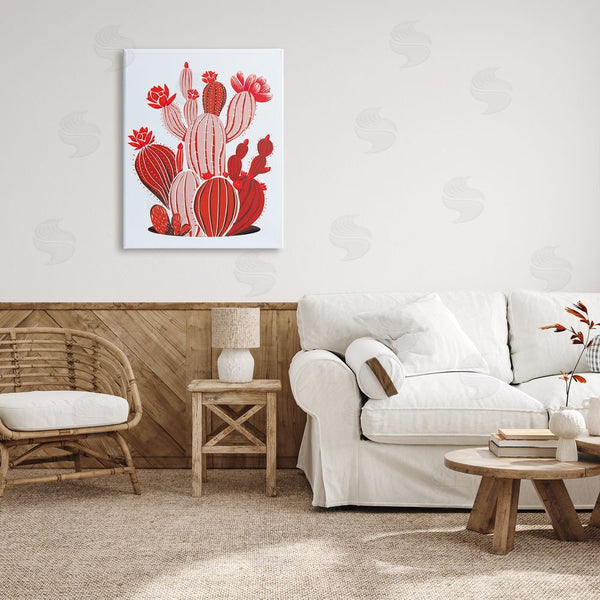 Stupell Industries Ziwei Li | Red Modern Cactus Plants Wall Art