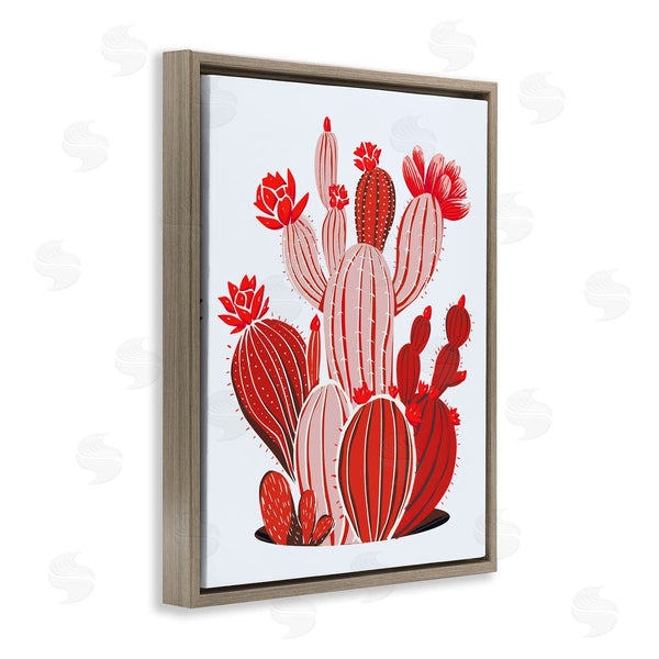 Stupell Industries Ziwei Li | Red Modern Cactus Plants Wall Art