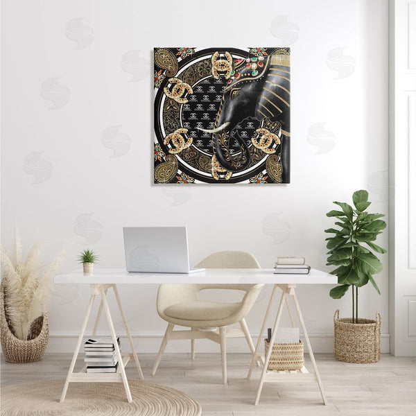 Stupell Industries Ziwei Li | Regal Elephant Safari Animal Glam Fashion Pattern Wall Art