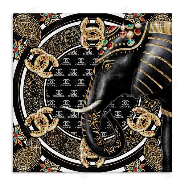 stupell industries Ziwei Li | Regal Elephant Safari Animal Glam Fashion Pattern Wall Art