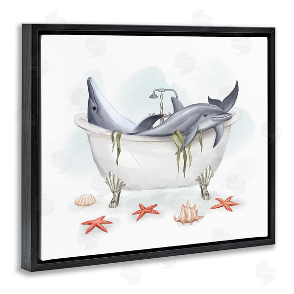 Stupell Industries Ziwei Li | Relaxing Dolphins Swimming Bathtub