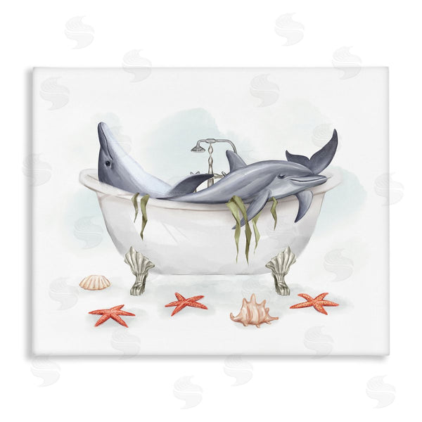 stupell industries Ziwei Li | Relaxing Dolphins Swimming Bathtub