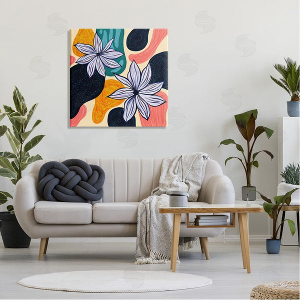 Stupell Industries Ziwei Li | Retro Floral Shapes Arrangement Wall Art