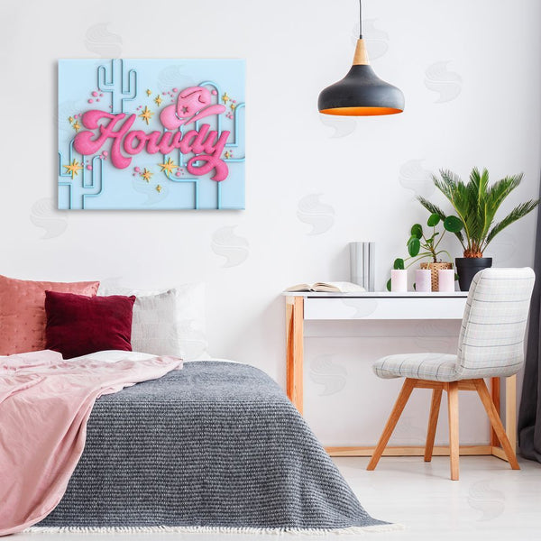 Stupell Industries Ziwei Li | Retro Howdy & Cactus Wall Art
