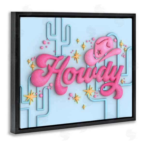 Stupell Industries Ziwei Li | Retro Howdy & Cactus Wall Art