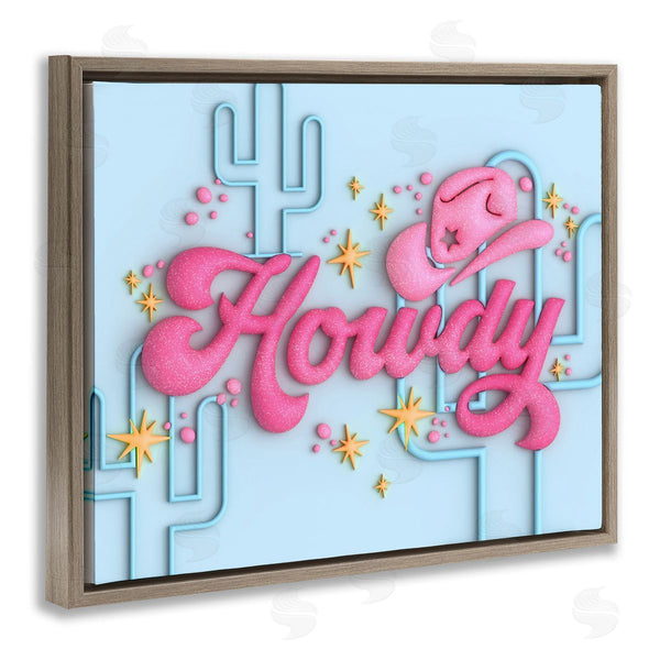 Stupell Industries Ziwei Li | Retro Howdy & Cactus Wall Art