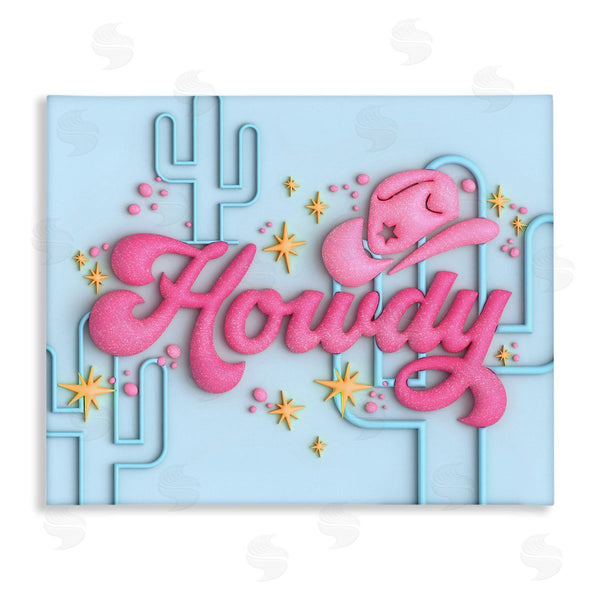 stupell industries Ziwei Li | Retro Howdy & Cactus Wall Art