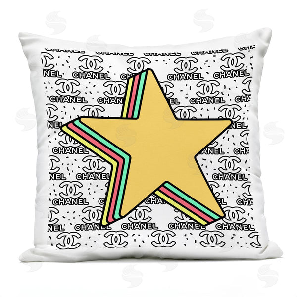 Stupell Industries Ziwei Li | Retro Star Shape Glam Fashion Brand Pattern Printed Throw Pillow