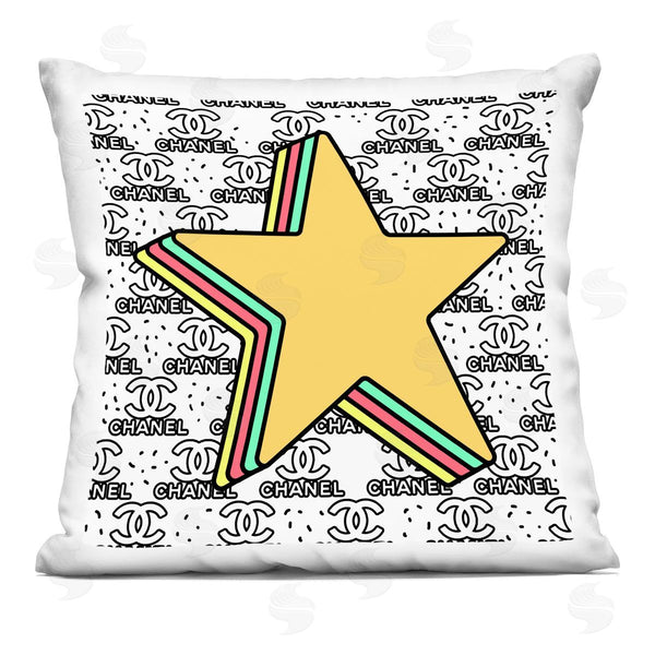 stupell industries Ziwei Li | Retro Star Shape Glam Fashion Brand Pattern Printed Throw Pillow