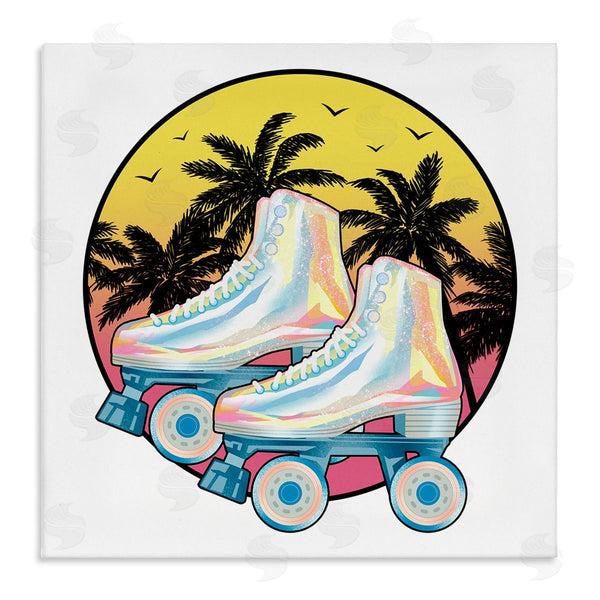 stupell industries Ziwei Li | Retro Tropical Summer Sky Vintage Roller Skating Derby Wall Art