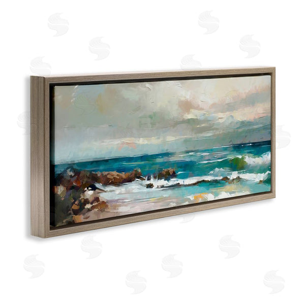 Stupell Industries Ziwei Li | Rocky Ocean Waves Wall Art