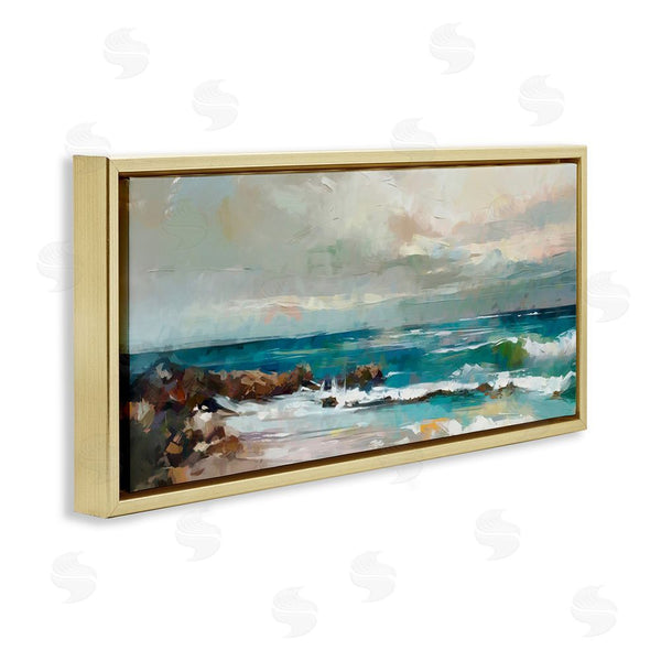 Stupell Industries Ziwei Li | Rocky Ocean Waves Wall Art