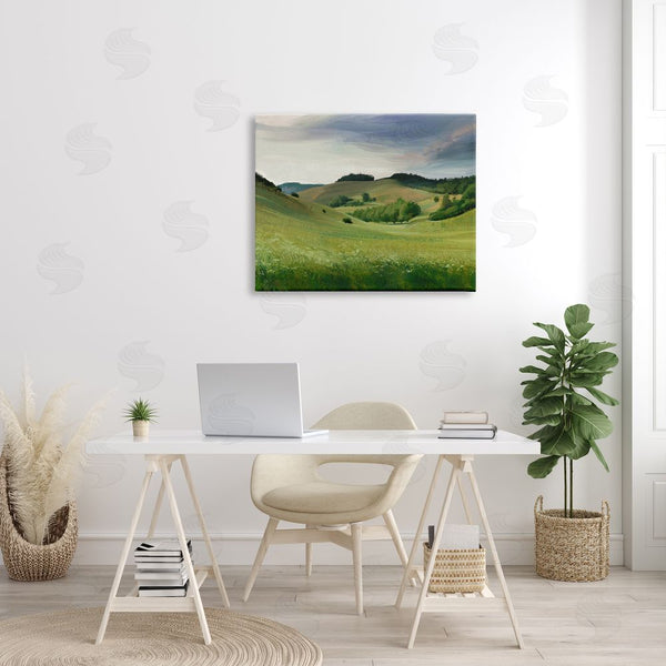 Stupell Industries Ziwei Li | Rolling Country Hills Green Rural Meadow Fields Wall Art