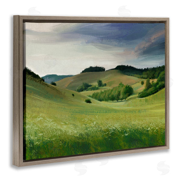 Stupell Industries Ziwei Li | Rolling Country Hills Green Rural Meadow Fields Wall Art