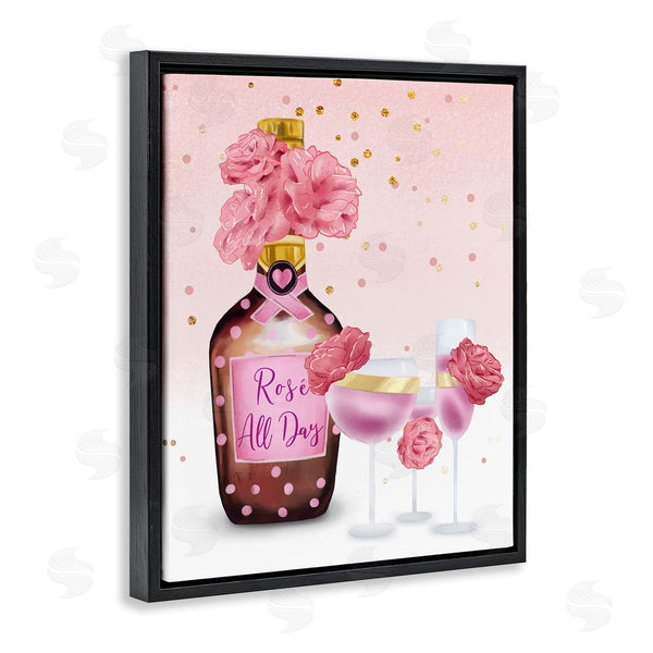 Stupell Industries Ziwei Li | Rosé All Day With Pink Polka Dots