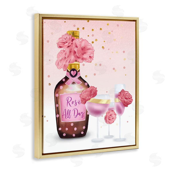 Stupell Industries Ziwei Li | Rosé All Day With Pink Polka Dots