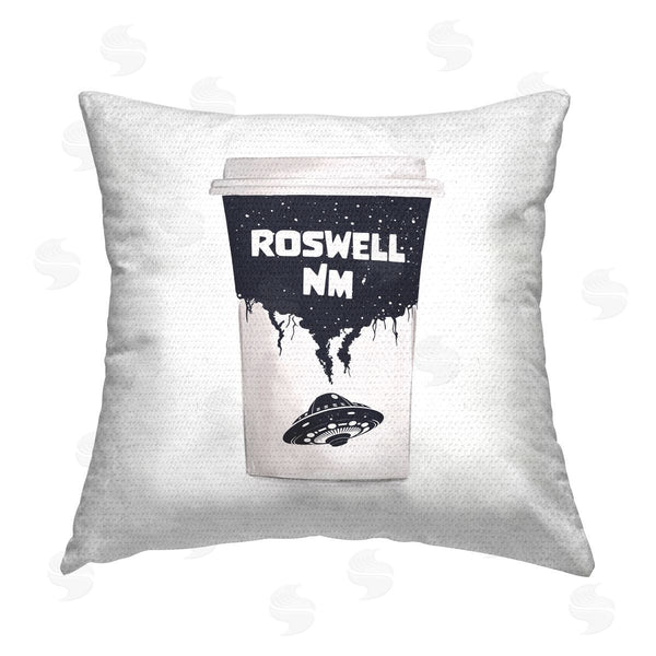 Stupell Industries Ziwei Li | Roswell New Mexico UFO Coffee Cup Printed Throw Pillow