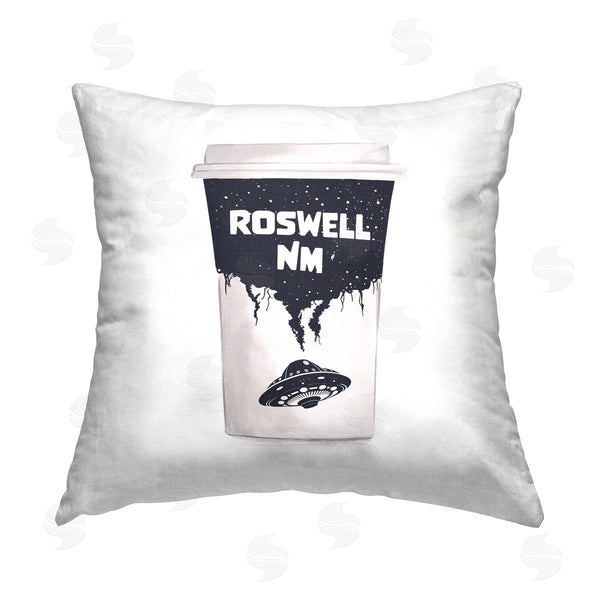 stupell industries Ziwei Li | Roswell New Mexico UFO Coffee Cup Printed Throw Pillow