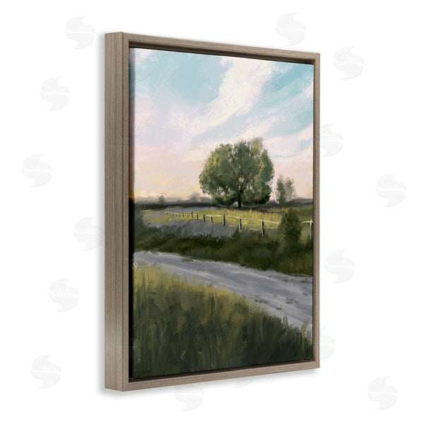 Stupell Industries Ziwei Li | Rural Grasslands Lone Country Tree Clear Sky Wall Art