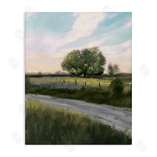 stupell industries Ziwei Li | Rural Grasslands Lone Country Tree Clear Sky Wall Art