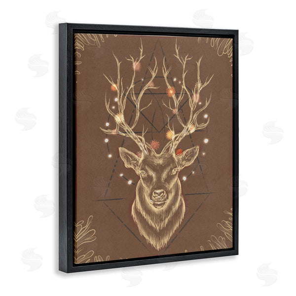 Stupell Industries Ziwei Li | Rustic Deer Antlers Geometric Sketch
