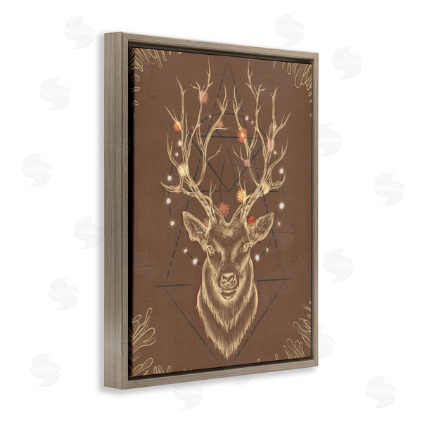 Stupell Industries Ziwei Li | Rustic Deer Antlers Geometric Sketch