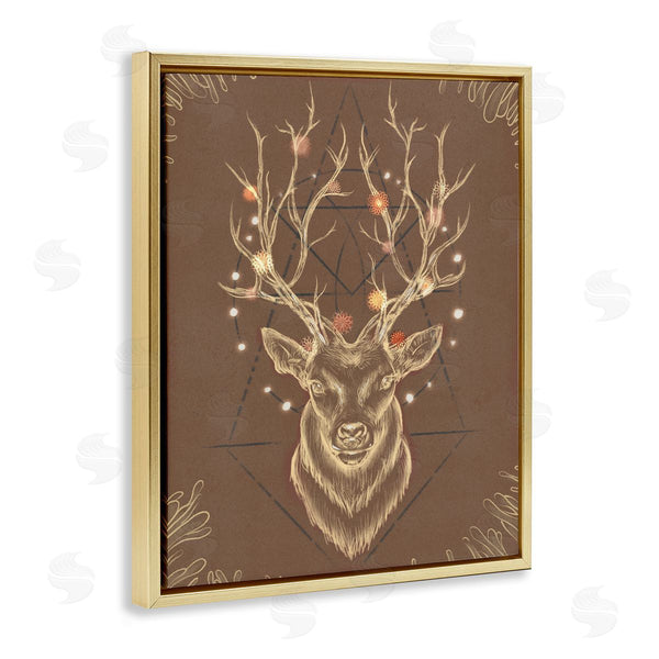 Stupell Industries Ziwei Li | Rustic Deer Antlers Geometric Sketch