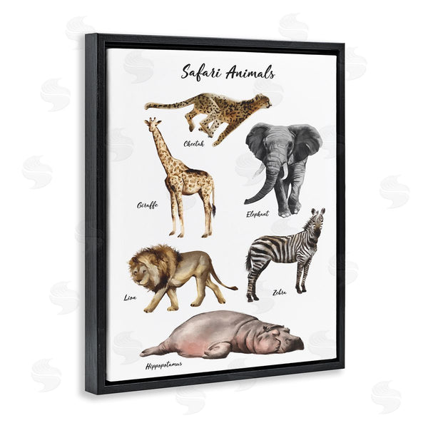 Stupell Industries Ziwei Li | Safari Animal Chart Playful Watercolor Illustrations