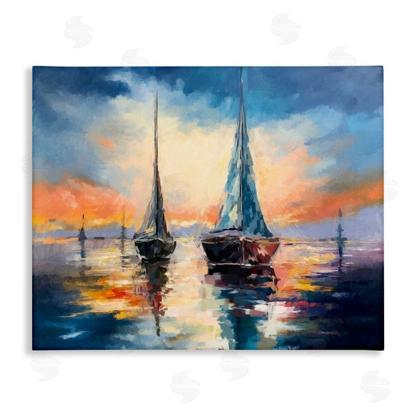 stupell industries Ziwei Li | Sailboats and Ocean Sunset Wall Art