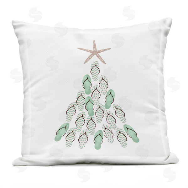Stupell Industries Ziwei Li | Sandal Christmas Tree Beach Holiday Printed Throw Pillow