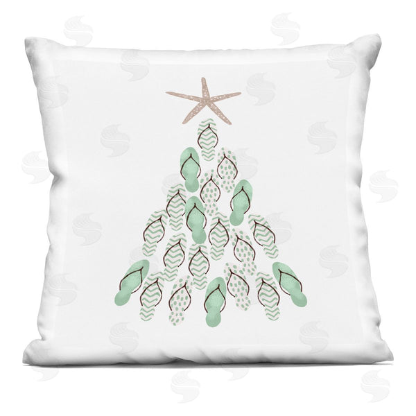 stupell industries Ziwei Li | Sandal Christmas Tree Beach Holiday Printed Throw Pillow