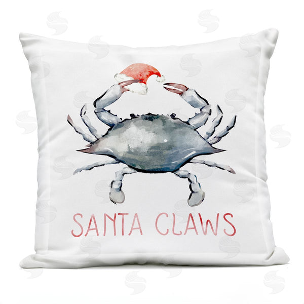 Stupell Industries Ziwei Li | Santa Claws Christmas Crab Printed Throw Pillow
