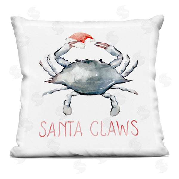 stupell industries Ziwei Li | Santa Claws Christmas Crab Printed Throw Pillow