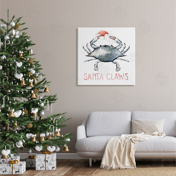 Stupell Industries Ziwei Li | Santa Claws Holiday Crab Wall Art
