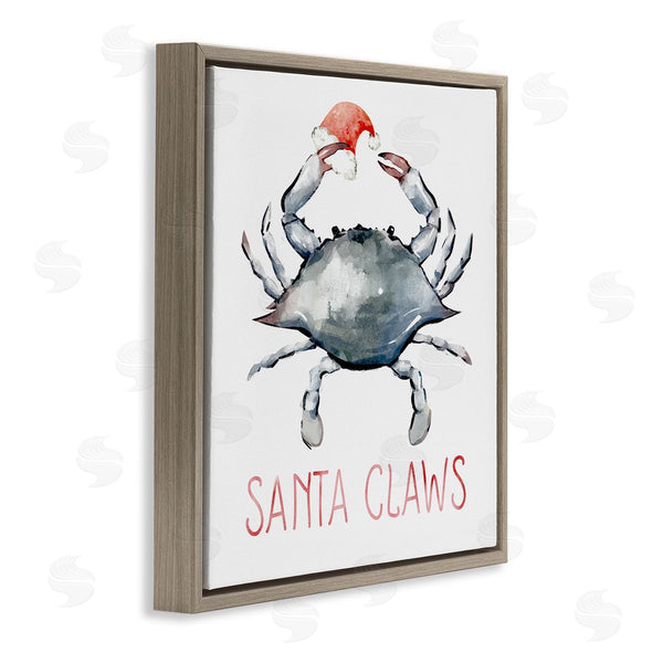 Stupell Industries Ziwei Li | Santa Claws Holiday Crab Wall Art