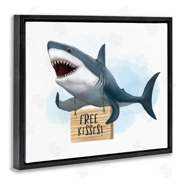 Stupell Industries Ziwei Li | Shark With Free Kisses Sign Wall Art