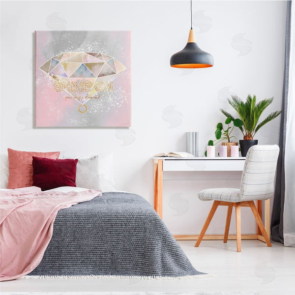 Stupell Industries Ziwei Li | Shine On Crazy Diamond Glam Pink Geometric Pattern Wall Art