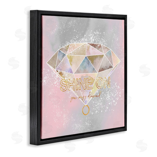 Stupell Industries Ziwei Li | Shine On Crazy Diamond Glam Pink Geometric Pattern Wall Art