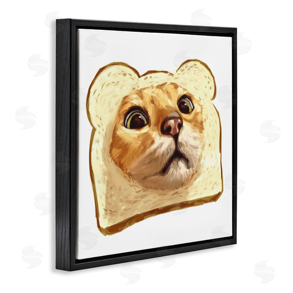Stupell Industries Ziwei Li | Silly Tabby Cat Face Head Inside Toast Bread Wall Art