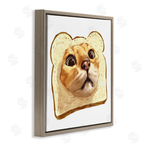 Stupell Industries Ziwei Li | Silly Tabby Cat Face Head Inside Toast Bread Wall Art