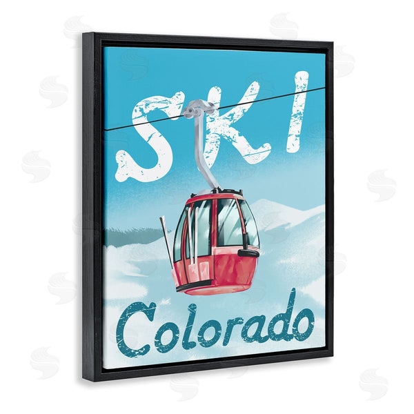 Stupell Industries Ziwei Li | Ski Colorado Winter Mountain Trolly Snowy Hill Wall Art