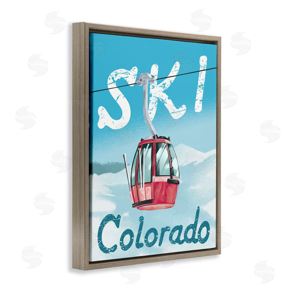 Stupell Industries Ziwei Li | Ski Colorado Winter Mountain Trolly Snowy Hill Wall Art