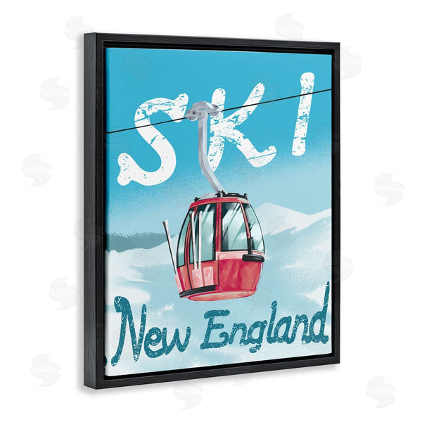 Stupell Industries Ziwei Li | Ski New England Red Winter Trolly Mountains Wall Art